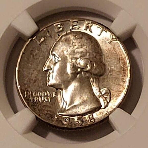 1958 Washington Quarter MS64 NGC Toning - Picture 3 of 4